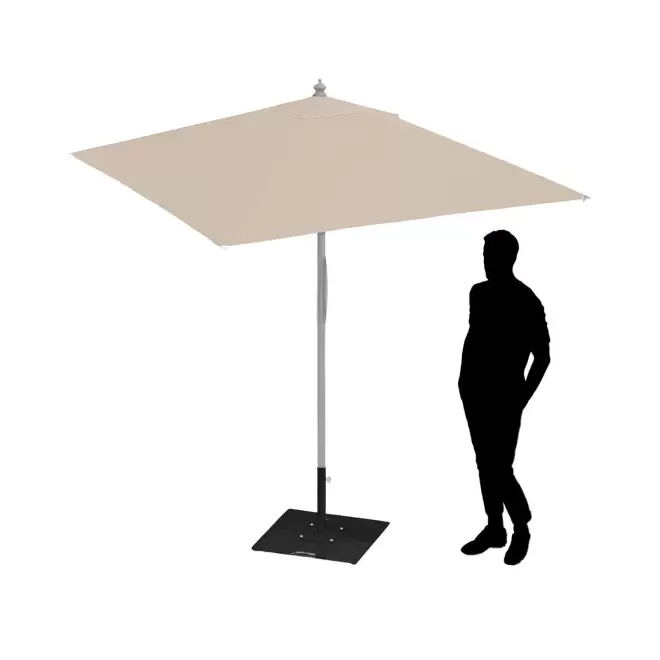 PARASOL ALUMINIUM CARRE 'SENTIDO' - écru