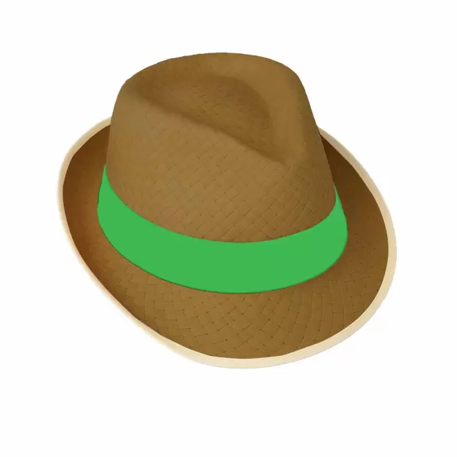 CHAPEAU PAILLE EU PERSONNALISABLE 'BRAZ KIDS' - paille foncée/vert