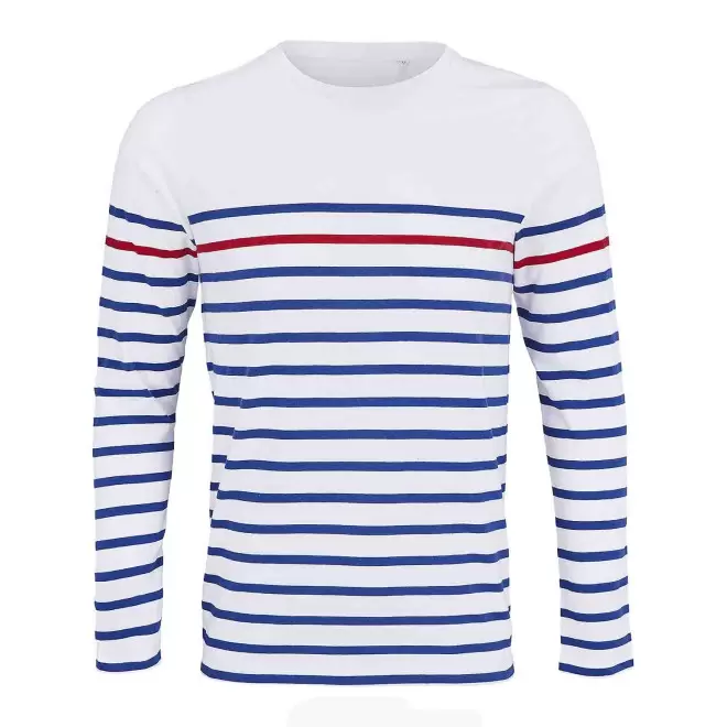 TEE-SHIRT PERSONNALISÉ RAYÉ HOMME 'MATELOT' - bleu/blanc/rouge