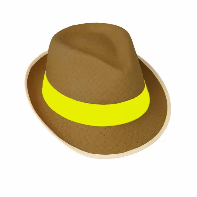 CHAPEAU PAILLE EU PERSONNALISABLE 'BRAZ KIDS' - paille foncée/jaune