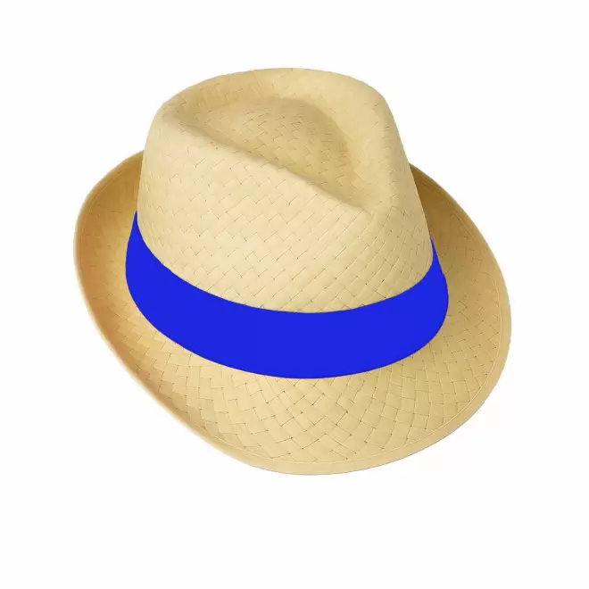 CHAPEAU PAILLE EU PERSONNALISABLE 'BRAZ KIDS' - paille claire/bleu
