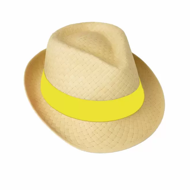 CHAPEAU PAILLE EU PERSONNALISABLE 'BRAZ KIDS' - paille claire/jaune