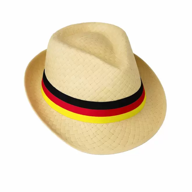 CHAPEAU PAILLE EU PERSONNALISABLE 'BRAZ KIDS' - paille claire/allemagne