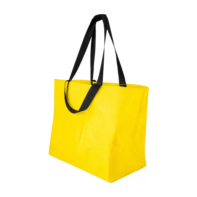 SAC SHOPPING DOUBLE ANSE LAMINE PERSONNALISABLE 'PESCARO' - jaune