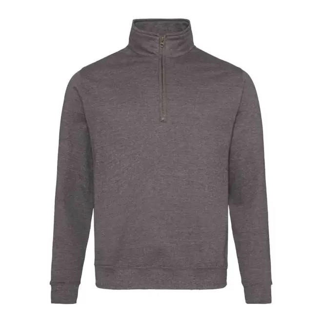 SWEAT-SHIRT PERSONNALISABLE DEMI-ZIP MIXTE 'HOODA' - gris charbon