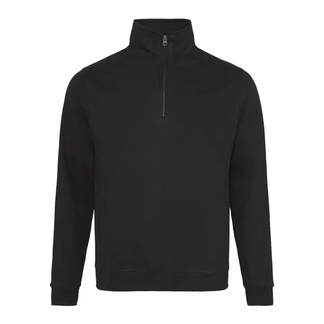SWEAT-SHIRT PERSONNALISABLE DEMI-ZIP MIXTE 'HOODA' - noir