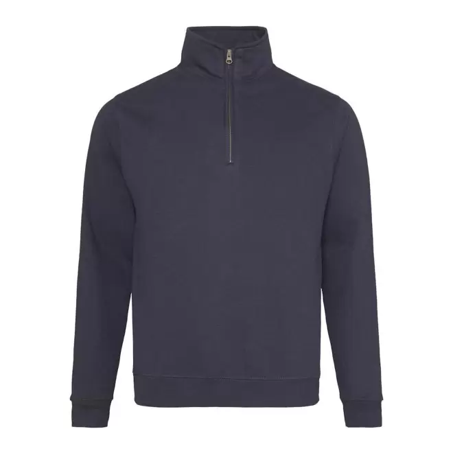 SWEAT-SHIRT PERSONNALISABLE DEMI-ZIP MIXTE 'HOODA' - bleu marine
