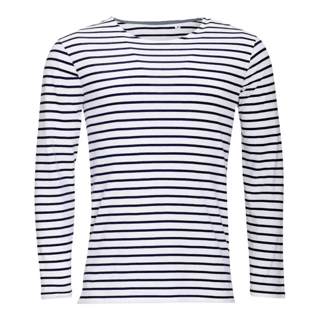 MARINIÈRE PUBLICITAIRE COL ROND HOMME 'MARINE' 150GR/M² - blanc/marine