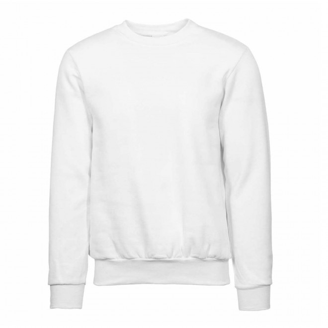 SWEAT-SHIRT PERSONNALISABLE COL ROND MIXTE 'RIMINI' - blanc