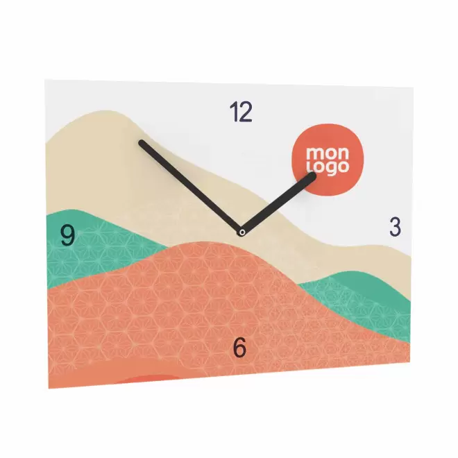 HORLOGE MURALE PERSONNALISABLE 'HAROE RECTANGLE' - noir