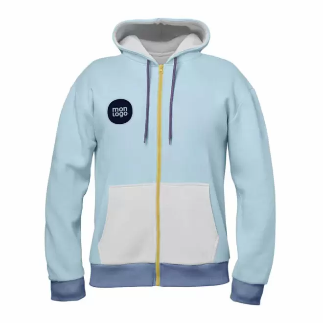 SWEAT-SHIRT SUR MESURE ZIPPE MIXTE 'STONE CUSTOM' - Mix & Match