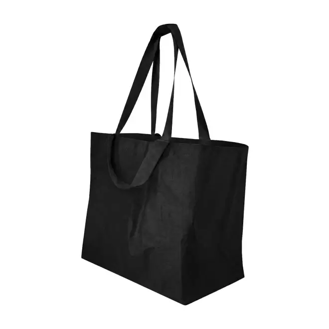 SAC SHOPPING DOUBLE ANSE LAMINE PERSONNALISABLE 'PESCARO' - noir