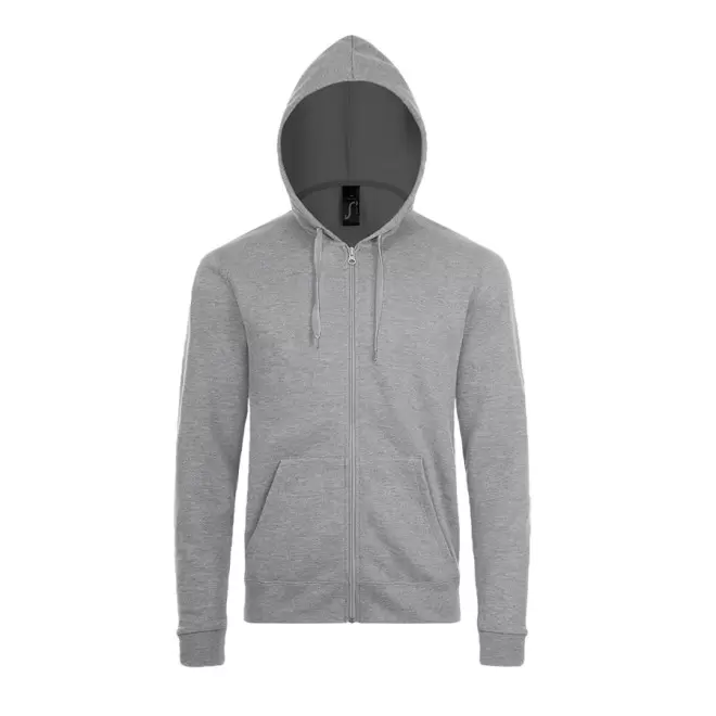 SWEAT ZIPPÉ PERSONNALISÉ À CAPUCHE MIXTE 'STONE' 260 GR/M² - gris chiné