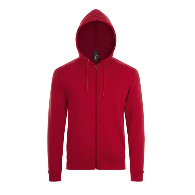 SWEAT ZIPPÉ PERSONNALISÉ À CAPUCHE MIXTE 'STONE' 260 GR/M² - rouge