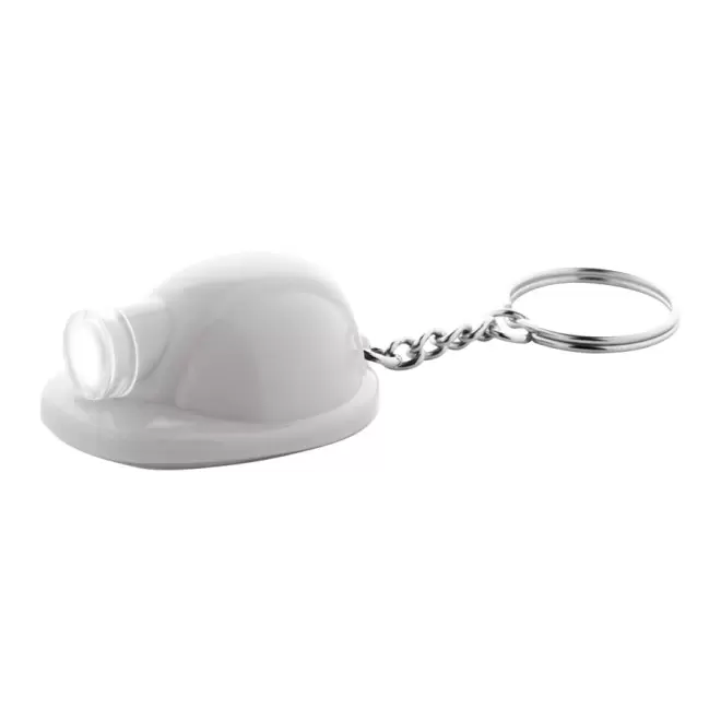 PORTE-CLÉS PUBLICITAIRE LUMINEUX EN FORME DE CASQUE 'CASCO' - blanc