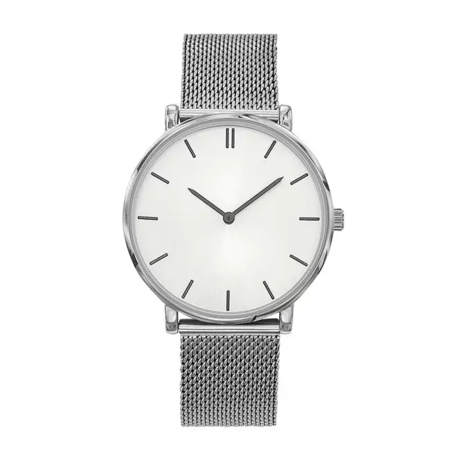 MONTRE MIXTE PERSONNALISABLE 'SOFYA MAILLE' - chromé/blanc
