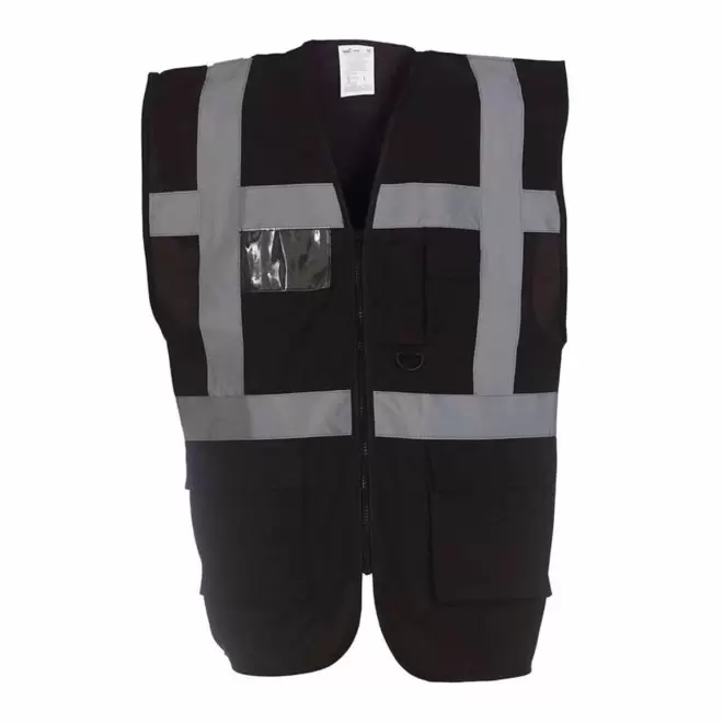 GILET SECURITE PERSONNALISABLE 'BERLIN RPET' - noir