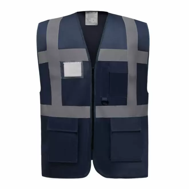 GILET SECURITE PERSONNALISABLE 'BERLIN RPET' - bleu marine