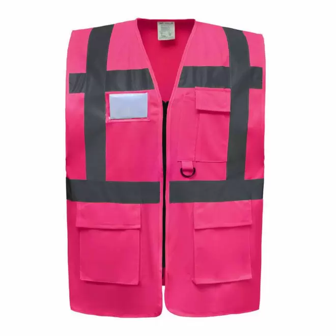 GILET SECURITE PERSONNALISABLE 'BERLIN RPET' - rose