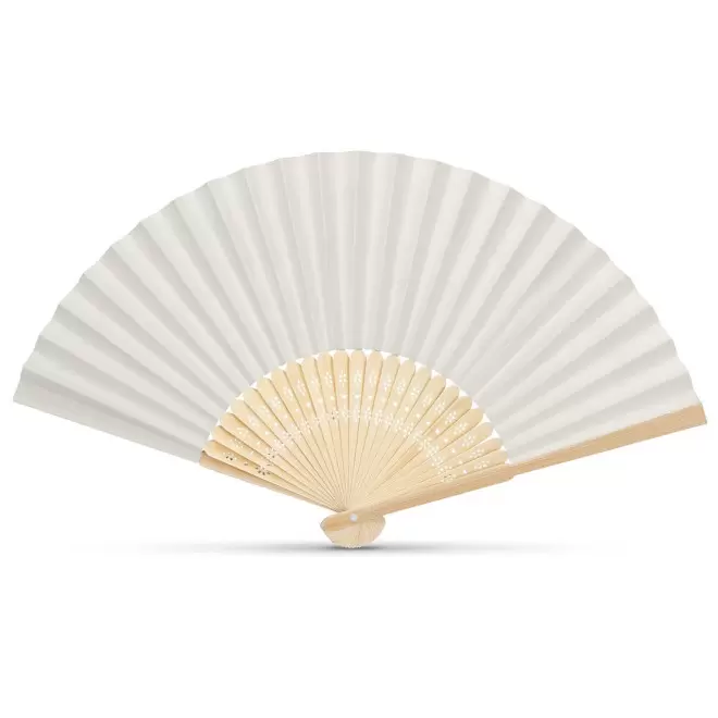 ÉVENTAIL PERSONNALISÉ EN BAMBOU ET PAPIER 'FANNY BAMBOU QUADRI' - naturel