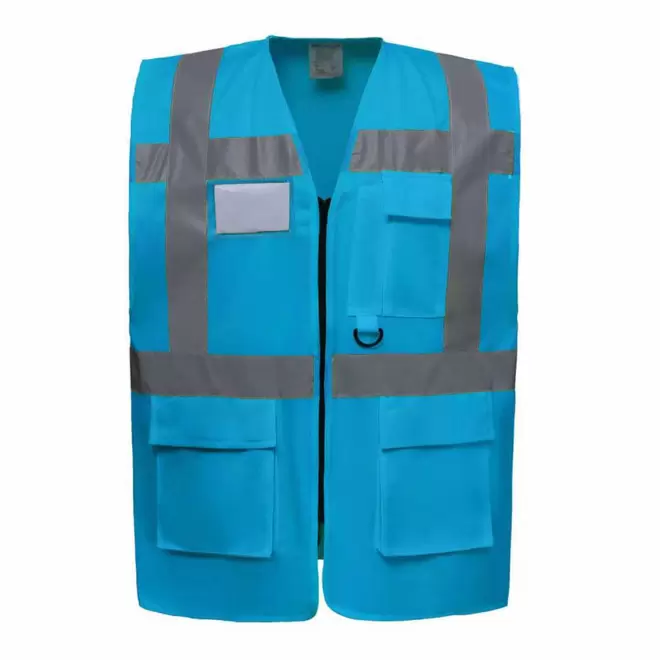 GILET SECURITE PERSONNALISABLE 'BERLIN RPET' - bleu saphir