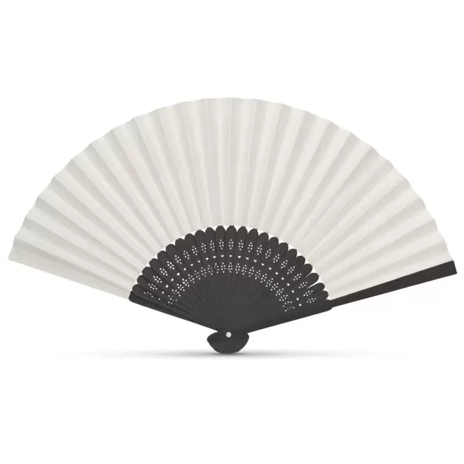 ÉVENTAIL PERSONNALISÉ EN BAMBOU ET PAPIER 'FANNY BAMBOU QUADRI' - noir