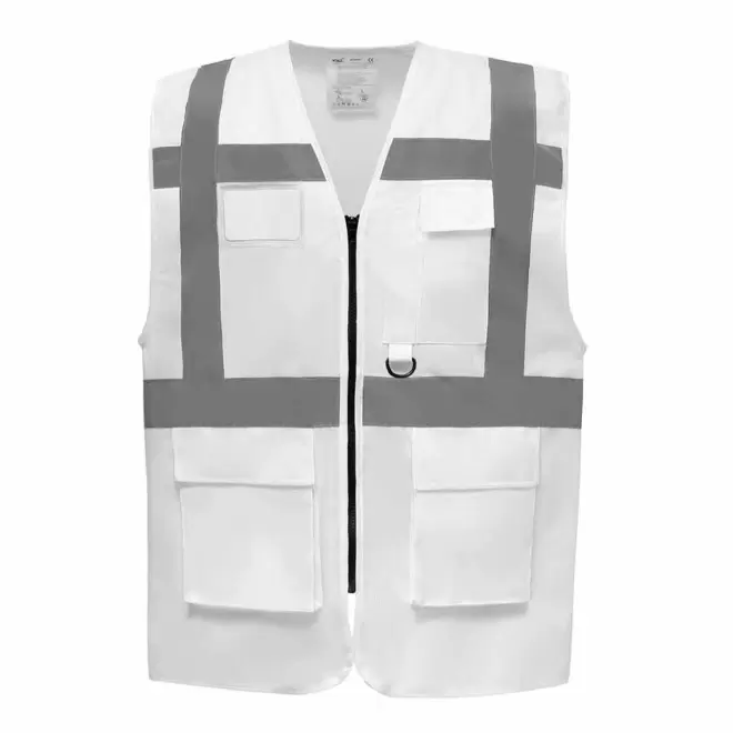 GILET SECURITE PERSONNALISABLE 'BERLIN RPET' - blanc