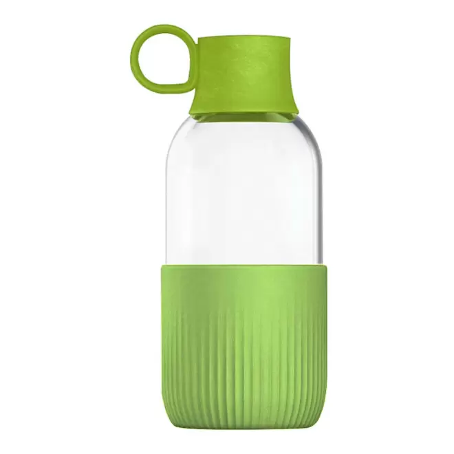 GOURDE TRANSPARENTE 500 ML PUBLICITAIRE EN VERRE 'GOBI INDOOR' - vert matcha