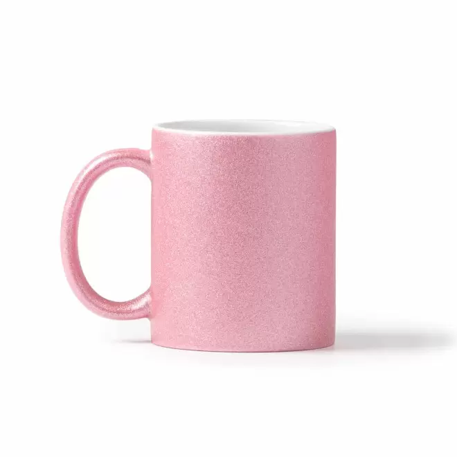 MUG EN CERAMIQUE PAILLETE 350ML  'GLIMT' - rose