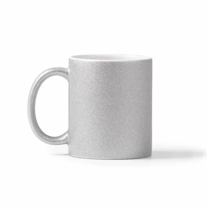 MUG EN CERAMIQUE PAILLETE 350ML  'GLIMT' - argenté