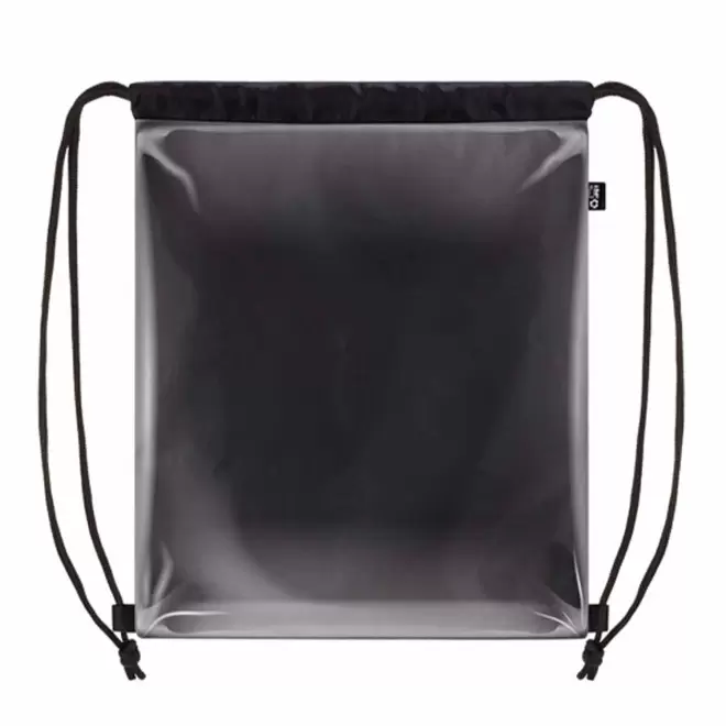 SAC A DOS PERSONNALISABLE TRANSPARENT EN RPET 'SWIFTI' - noir/transparent