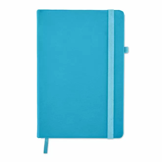 CARNET PUBLICITAIRE A5 EN PLASTIQUE RECYCLÉ 'LUGGATE PLUS' - bleu turquoise