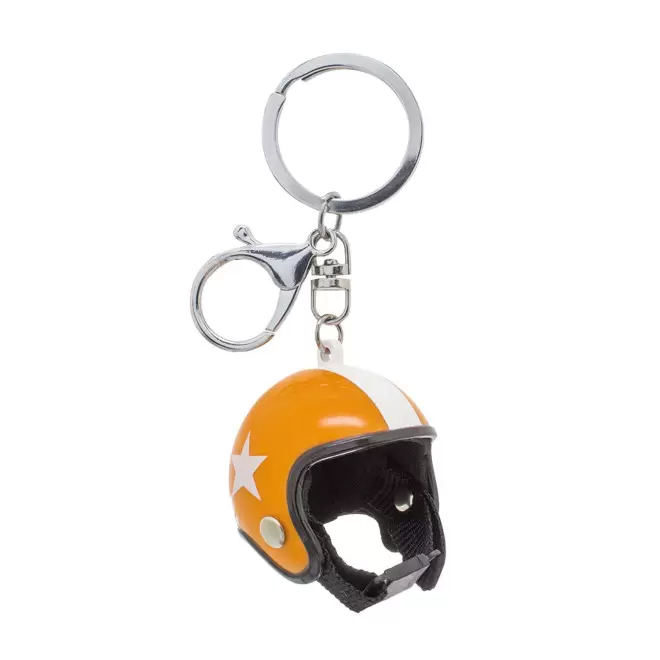 PORTE CLE PERSONNALISABLE EN FORME DE CASQUE 'VESPO' - jaune