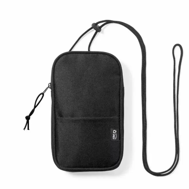 SACOCHE POUR TELEPHONE PERSONNALISABLE 'LININO' - noir