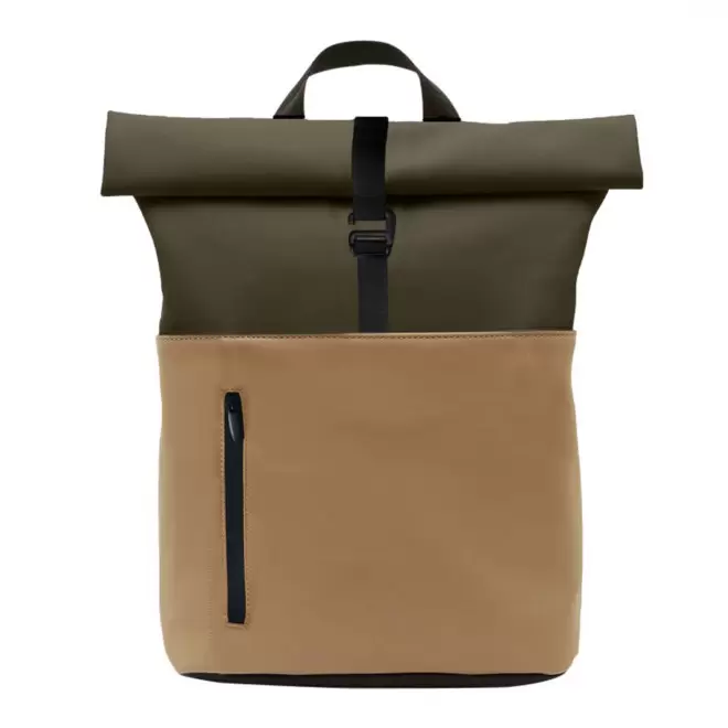SAC A DOS ROLLTOP PERSONNALISABLE MIF 'EMILIEN' - beige vert