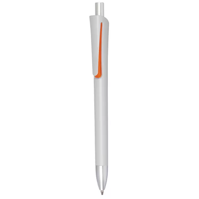 STYLO À BILLE PUBLICITAIRE 'GOLBI' - blanc/orange