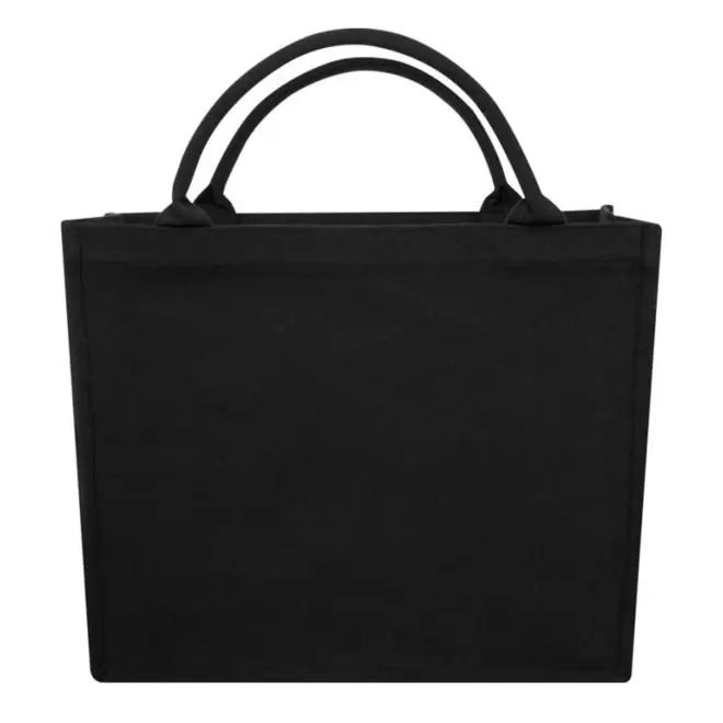 SAC SHOPPING PERSONNALISABLE RECYCLE 500G/M² 'AVOLA' - noir