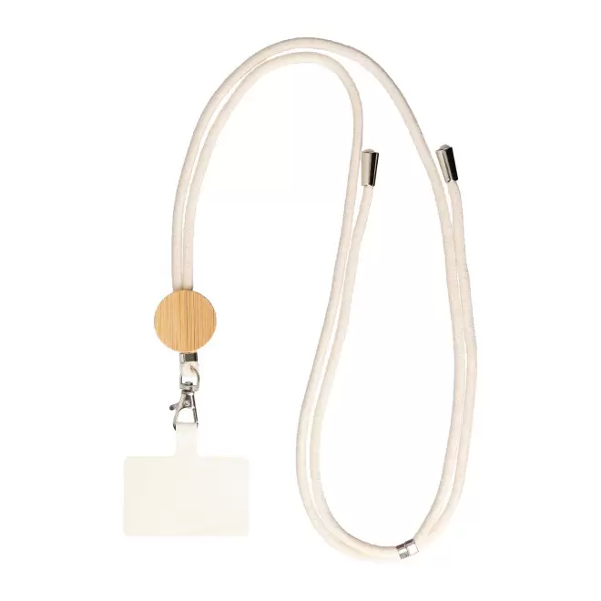 CORDON TOUR DE COU PERSONNALISABLE TELEPHONE 'NURAS COTON' - rond