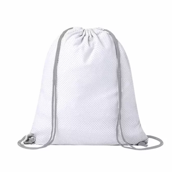 SAC A DOS PERSONNALISABLE CORDELETTE POLYESTER 'ALIXOU' - blanc