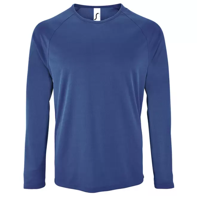 TEE-SHIRT RESPIRANT MANCHES LONGUES PERSONNALISABLE HOMME 'KOURY' 140 GR/M² - bleu royal