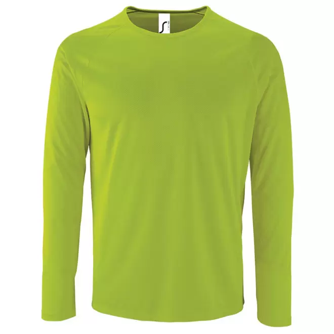 TEE-SHIRT RESPIRANT MANCHES LONGUES PERSONNALISABLE HOMME 'KOURY' 140 GR/M² - vert fluo