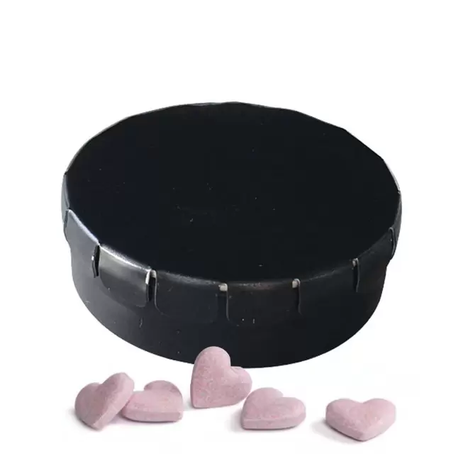 BOITE A BONBONS COEUR PERSONNALISABLE 'CLIC CLAC' - noir