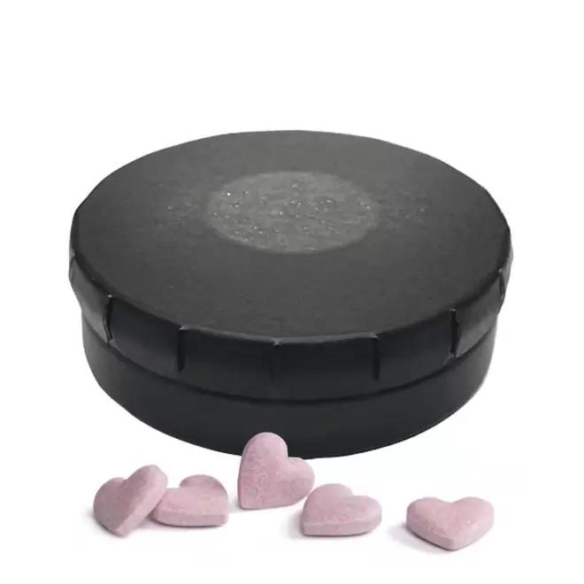 BOITE A BONBONS COEUR PERSONNALISABLE 'CLIC CLAC' - noir mat
