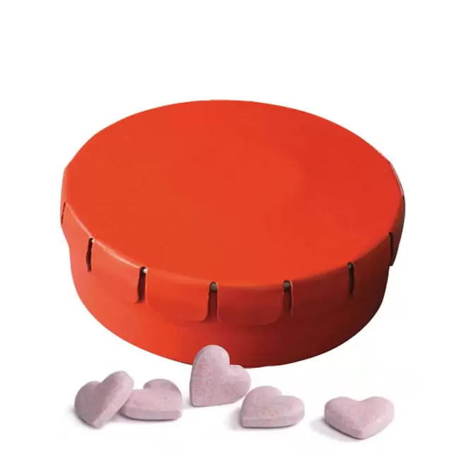 BOITE A BONBONS COEUR PERSONNALISABLE 'CLIC CLAC' - orange
