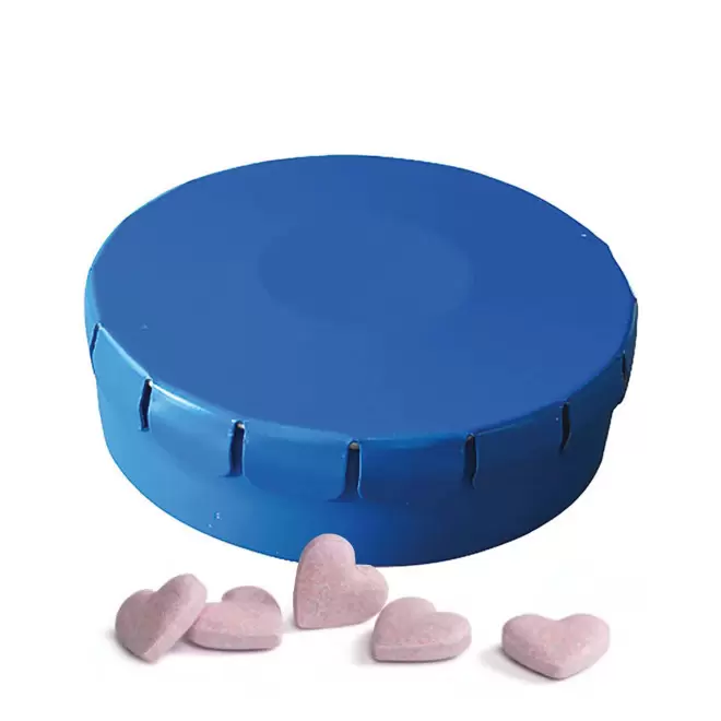 BOITE A BONBONS COEUR PERSONNALISABLE 'CLIC CLAC' - bleu clair