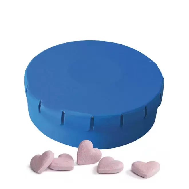 BOITE A BONBONS COEUR PERSONNALISABLE 'CLIC CLAC' - bleu clair mat