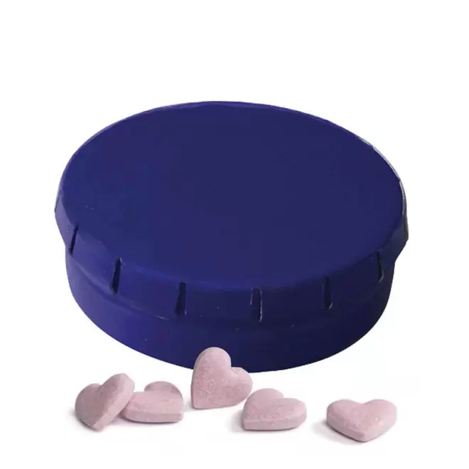 BOITE A BONBONS COEUR PERSONNALISABLE 'CLIC CLAC' - bleu foncé mat