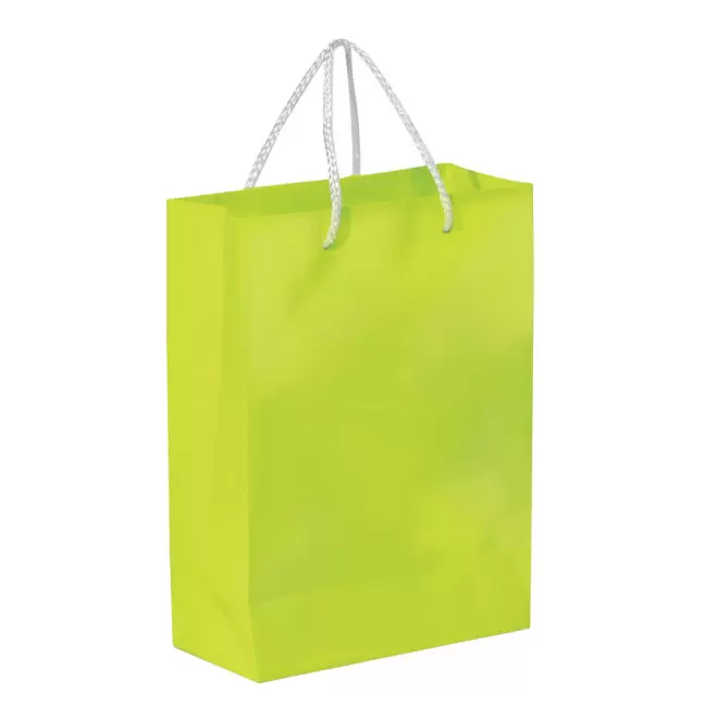 SAC PAPIER COLORE PUBLICITAIRE ANSES CORDELETTES 'YARA' 30X40X12 CM - vert