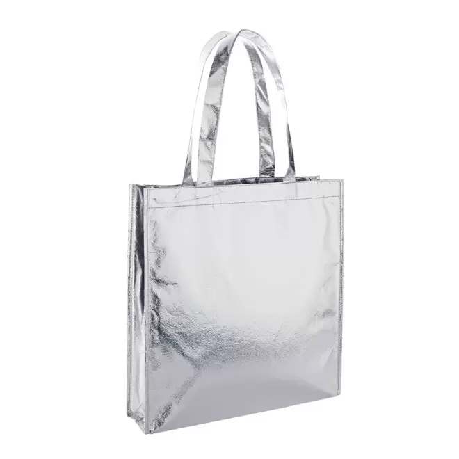 SAC SHOPPING BRILLANT SOUFFLET 'GLITTER' - argenté
