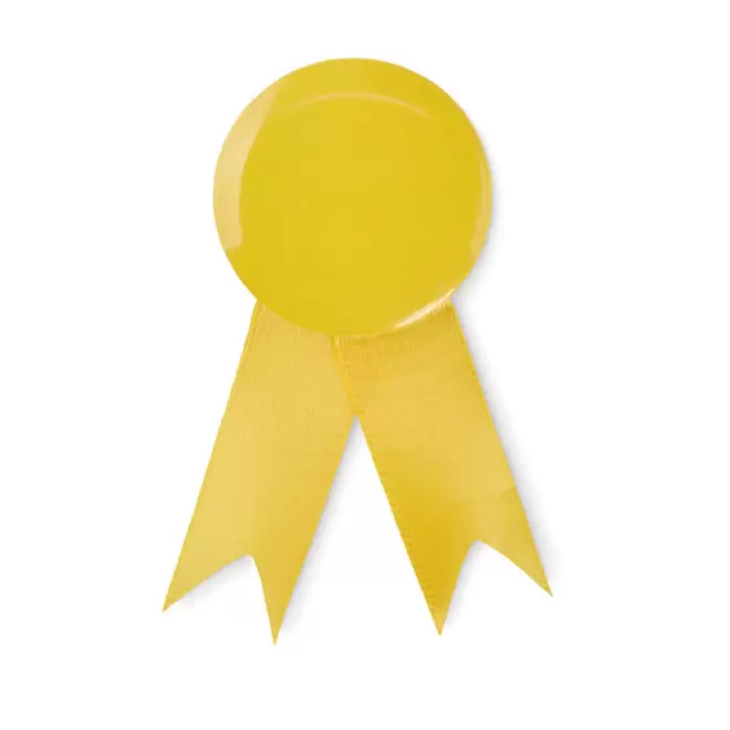 RUBAN BROCHE AVEC EPINGLETTE PERSONNALISABLE 'HOLAK' - jaune